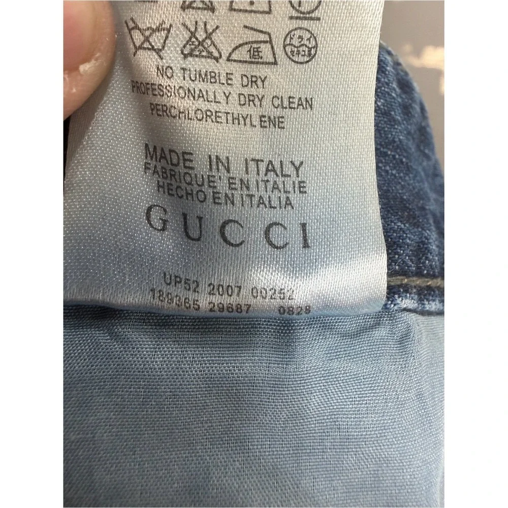 Authentic Gucci Made in Italy Blue Straight Leg Jeans Men's EU 42 Designer Denim